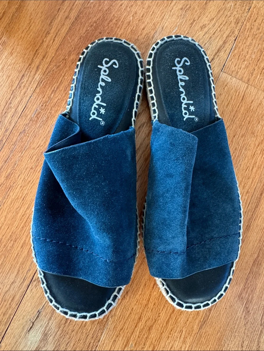 Splendid Blue Suede Espadrille Slide Sandals - Women